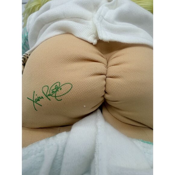 Vintage Cabbage Patch Kid Girl Doll Blond Ponytails Blue Eyes W Adoption Paperwo - Picture 9 of 10